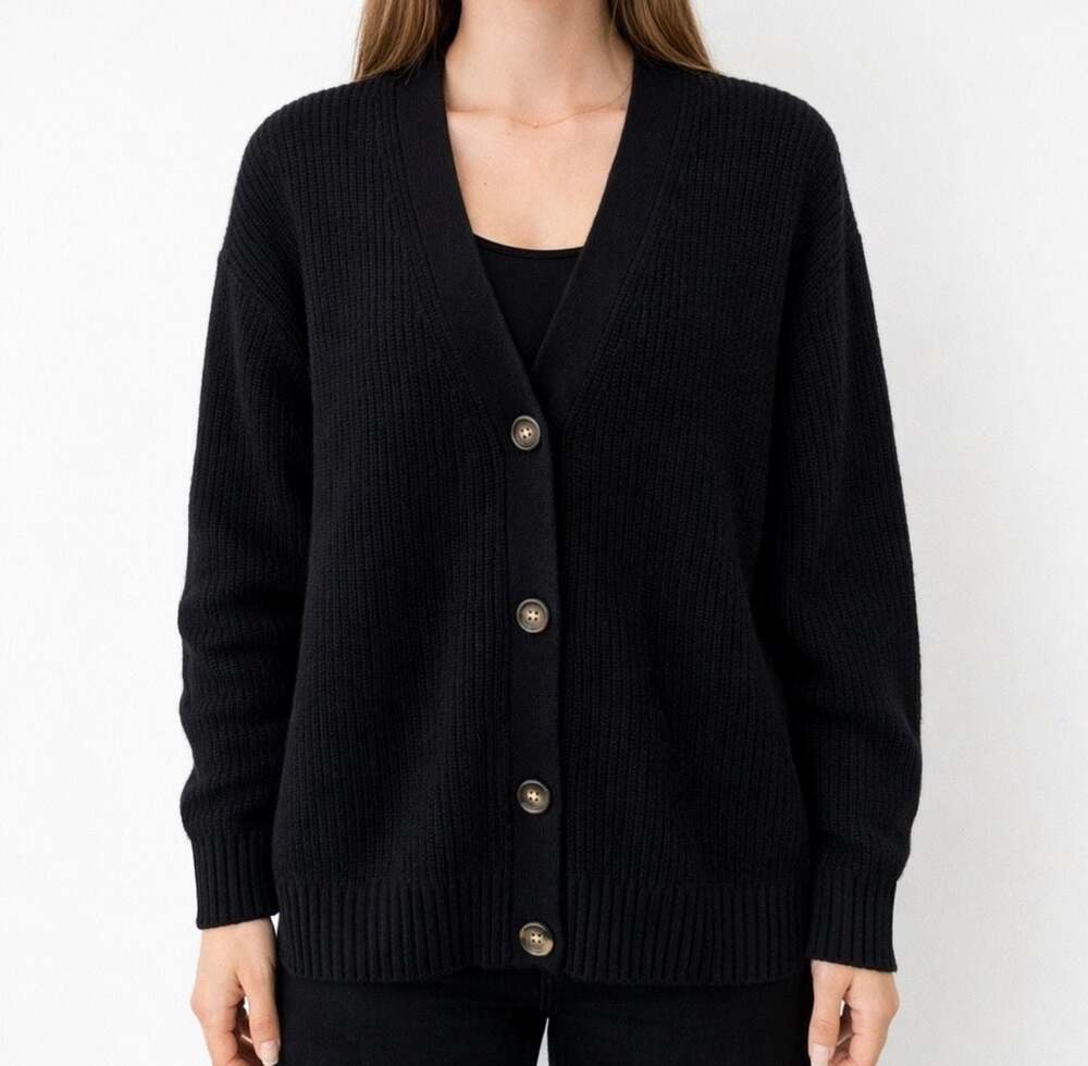 Cozy Earth Women's Classic Cardigan in Black